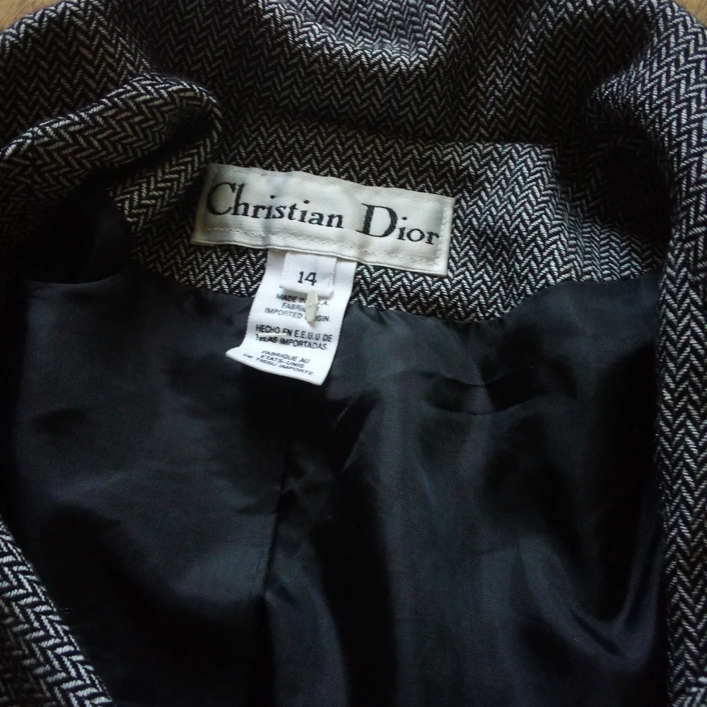 Dior Black and Gray Double-Breasted Blazer